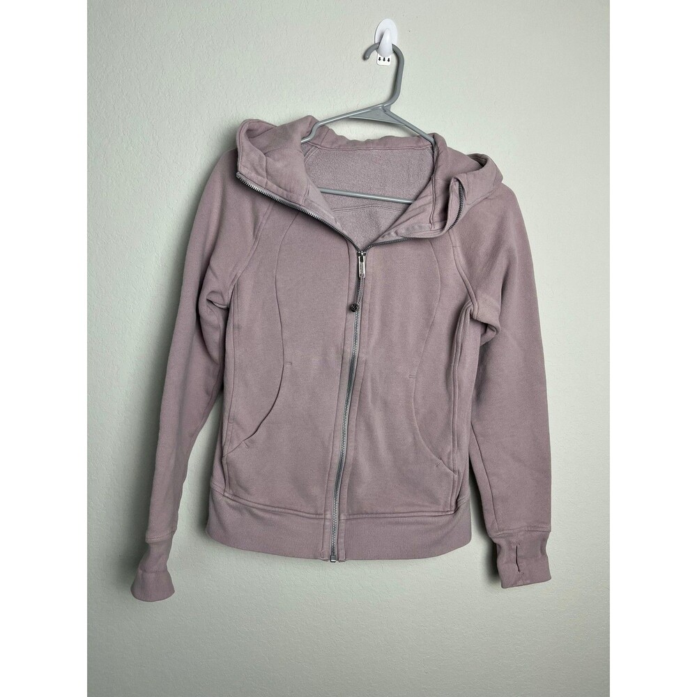 Lululemon Hoodie Womens 4 Purple Full Zip Hooded Fleece Thumbholes‎ Logo